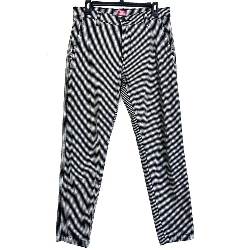 Levi’s Women’s Chino Standard Tapered Gingham Pants Size 31 Gray Black Mid Rise